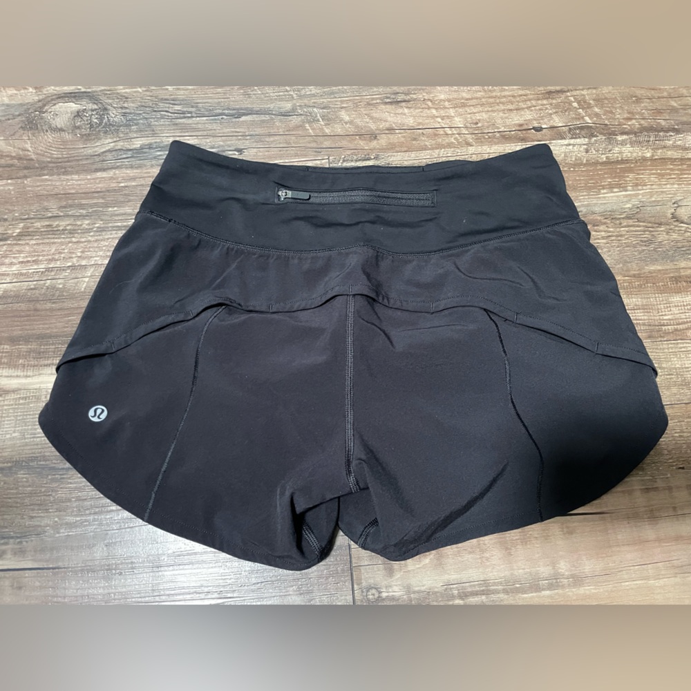 4T Tall Lululemon Speed Up Mid Rise shorts black EUC